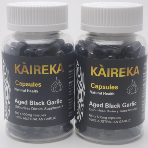 Mareeba Aged Black Garlic Capsules (2x100 Caps) - Now by popular demand, 100 capsules per bottle
